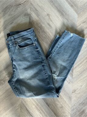 Banana Republic Factory Women Light Blue Distressed Skinny Jeans 28/6 High Rise
